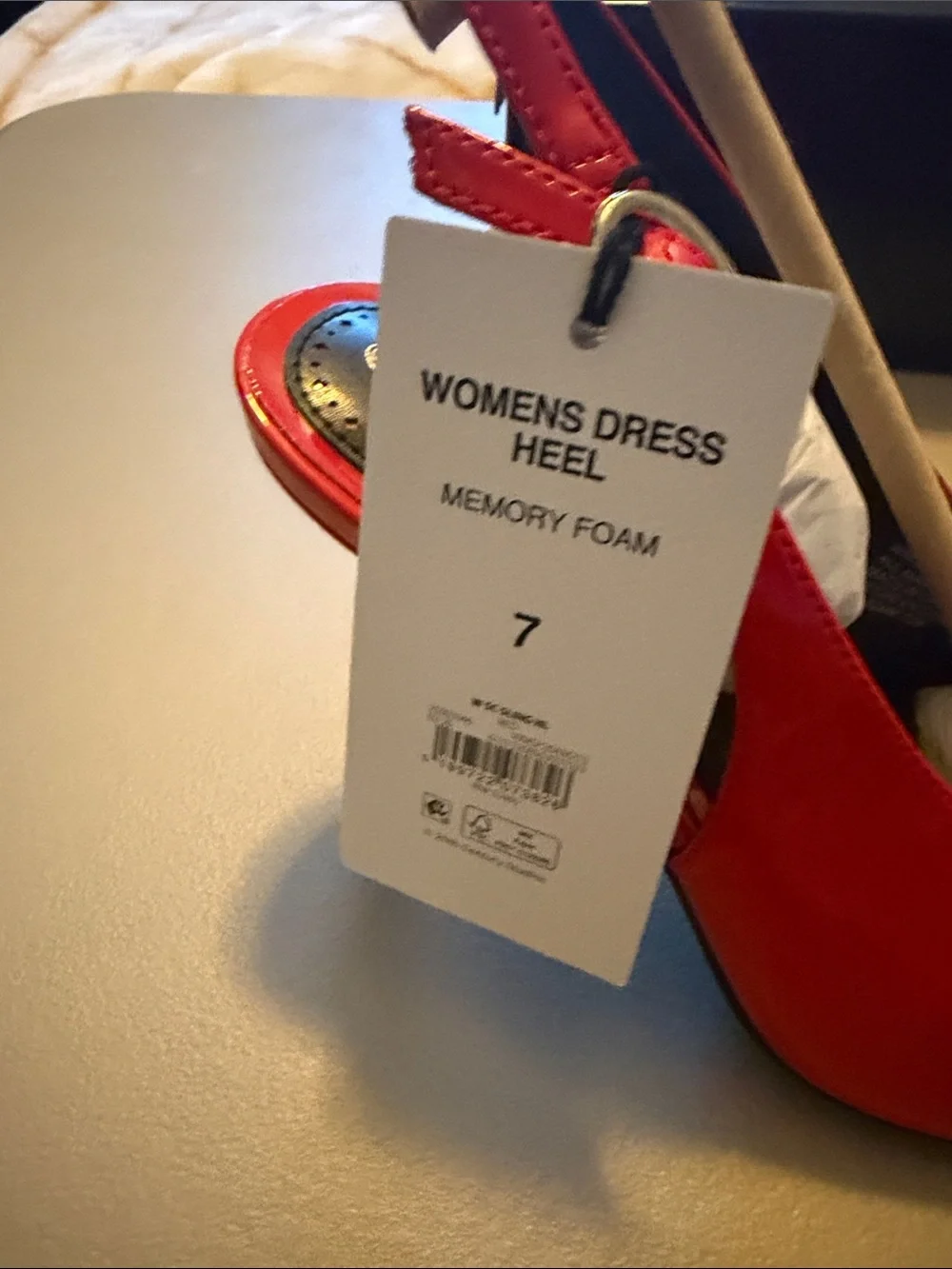 Red Patent Pointed-Toe Slingback Heels